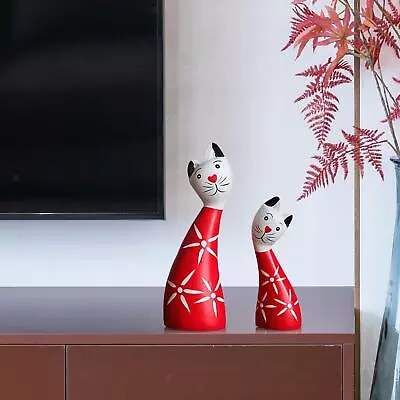 Buy Cat Statue Art Crafts Nordic Style Cat Ornament For Bedroom Desktop Office • 18.32£
