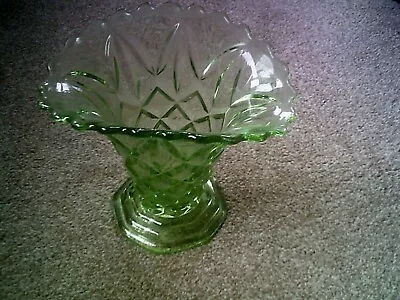 Buy Art Deco Green Glass Vase  • 17.99£