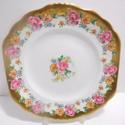 Buy Vintage New Chelsea Staffs 9 1/2  Plate Flowers And Gold • 10.60£