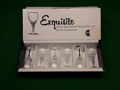 Buy Vintage Set Of Six Bohemian Crystal 'Exquisite'  Glasses  • 15£