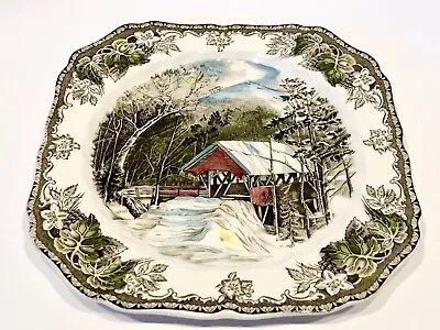 Buy Vintage Salad Plate Friendly Village The Covered Bridge Pattern By Johnson Bros • 9.48£