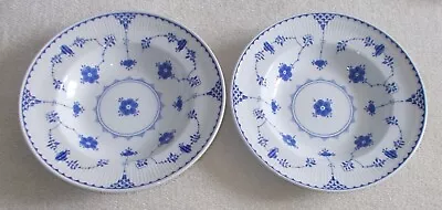 Buy Masons Denmark Blue 9  Rimmed Soup Or Pasta Bowls X 2 Excellent Condition • 29.99£