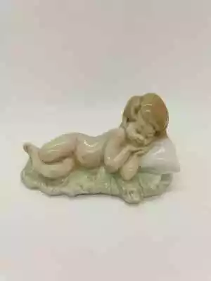 Buy Lladro Baby On A Bed Of Reeds Straw Asleep Hand Made Statue Ornament • 45.54£