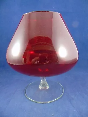 Buy Large Cranberry Red Brandy Balloon Shaped Vase Hand Blown Height  21cm • 2.99£