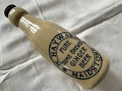 Buy Rare Old Antique Pottery STONE Ginger Beer Bottle Maidstone Kent W.HAYWARD .. • 9.99£