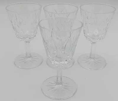 Buy Vintage Crystal Cut Glass Wine Glasses - Set Of 4 - Free P&P - Wedding - Set ⭐⭐⭐ • 18.99£