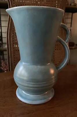 Buy Antique England Blue Stoneware 6 3/4” Tall Pitcher Vase Pottery Mystery Mark • 33.15£