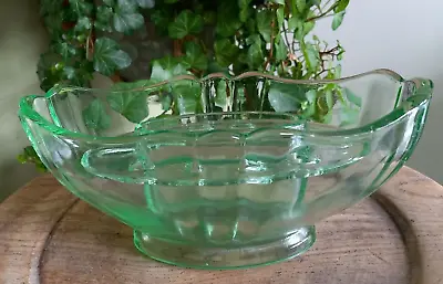 Buy Vintage Art Deco Bagley Glass Boat-Shaped Posy Vase With Insert • 17.75£