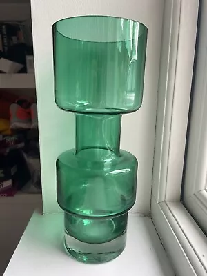 Buy Emerald Green Riihimaki Glass Vase Mid Century • 75£