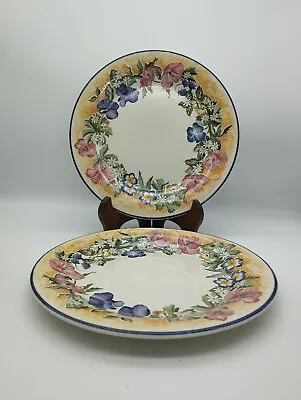Buy 2 Staffordshire Tableware Floral Dance Dinner Plates 10  Vintage • 12.99£