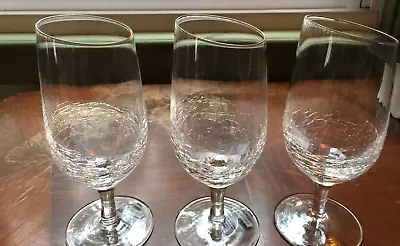 Buy Pier 1  ANGLED RIM CRACKLE Iced Tea /Water Goblets 14 Oz. Clear Set Of 2 +1 FREE • 34.59£