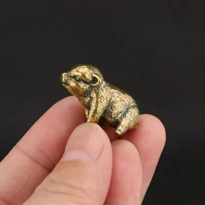 Buy 2024 Brass Figurine Small Pig Figurine Statue House Ornament Animal Decor Gift • 5.88£