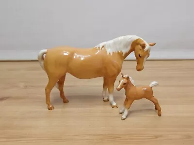 Buy Vintage Beswick Palomino Mare Facing Right & Foal Facing Left Horse Figurines  • 49.99£