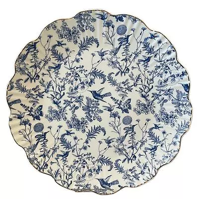 Buy GRACE TEAWARE Porcelain Dinner Plates Blue|White Floral Gold Trim Set Of 4 New • 65.36£