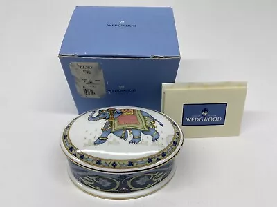 Buy Wedgwood Bone China 'Blue Elephant' Trinket Box 1993 England Pill Box • 14.99£