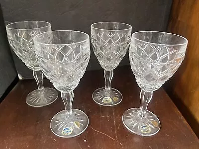 Buy Vintage Bohemian Crystal Cut Glass Wine Glasses Goblets  • 28.92£