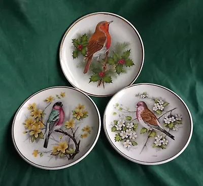Buy 3 X Rare Prink Nash Pottery Gloucester Stoneware Plates - Birds - M. Hague • 5£