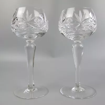 Buy Cut Crystal Glass Hock Glasses X 2. Wine Champagne Cocktail Set. Quality. 220 Ml • 20.99£