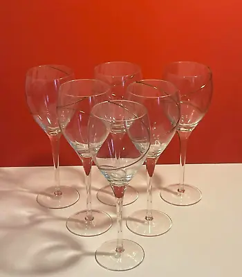 Buy Set Of 6 Wine Goblets With Gold Line, Vintage, Glassware, Drinkware • 9.99£