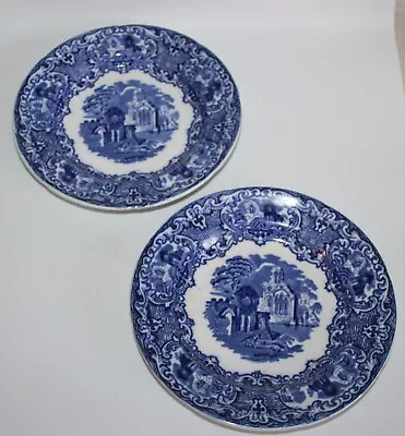 Buy 2 Vintage George Jones Blue & White Abbey 7.5 Inch Plates • 2.99£
