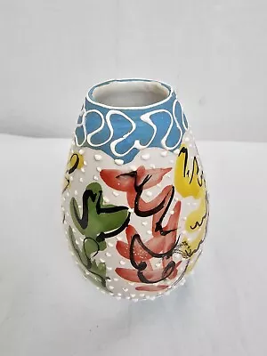 Buy Vintage Studio Italian Pottery Bud Vase Abstract Floral Retro • 10£