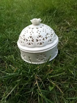 Buy Antique Creamware Small Pierced Lidded Potpourri Bowl Shabby Chic, Country Chic  • 5£