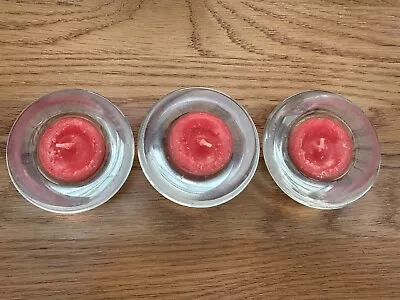 Buy Set Of 3 IKEA Clear Heavy Glass Round Tealight/Candle Holders • 4£