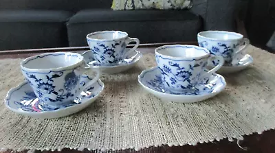 Buy Set Of 4 Vintage BLUE DANUBE Tea Coffee Cup & Saucer Onion China Dinnerware • 18.05£