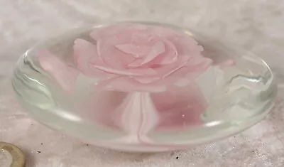 Buy Unbranded Glass Paperweight Rose Pink 10 Inches Around Collectable  • 6£