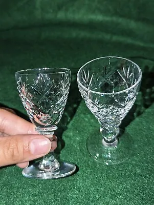 Buy Vintage Webb Corbett Crystal Cut Liquor Glasses St Andrews Pattern X2 • 19.90£