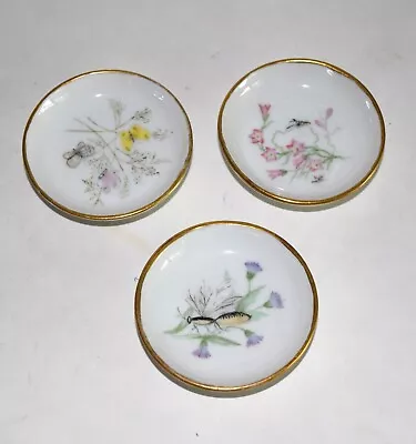 Buy Antique French Porcelain CFH Haviland Limoges Butterfly Butter Pats, Set Of 3 • 33.64£
