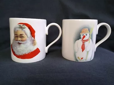 Buy Vintage, Father Christmas, Snowman & Robin, Fine Bone China Mugs Made In England • 12.99£