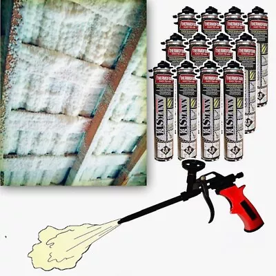 Buy Spray Insulation For Insulation And Insulation Foam Spraying (with Gun) 12x890ml • 158.42£