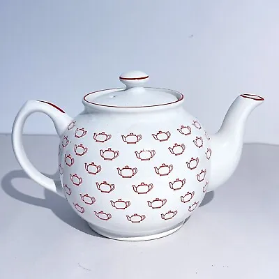 Buy Porcelain Sadler Teapot. Cute Teapot Polka Dot Pattern White, Red • 15.99£