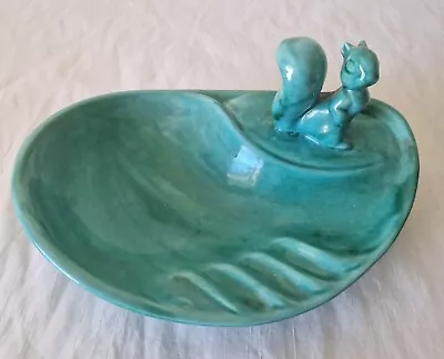 Buy Vintage Anglia Art Studio Pottery Turquoise Squirrel Ashtray Green • 19.99£