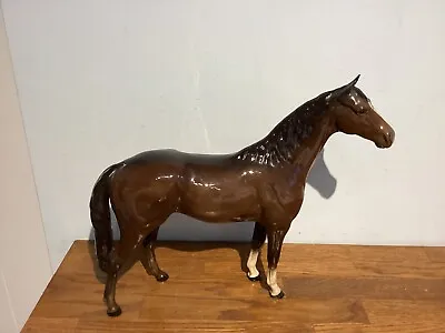 Buy LARGE 30cm TALL BESWICK BROWN HUNTER RACE HORSE FIGURINE In Excellent Condition • 85£