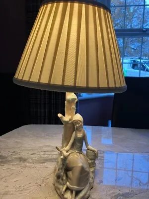 Buy Beautiful Porcelain Lladro Table Lamp With Shade In Fully Working Order • 52£