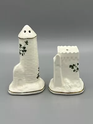 Buy Vintage Salt And Pepper Shakers Pots Carrigaline Pottery Irish Castle Gift Set • 14.95£