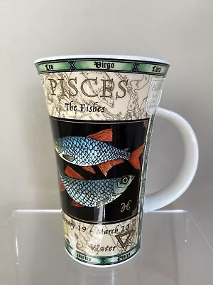 Buy Dunoon Zodiac Pisces Fish Tall Mug Scottish Fine Stoneware Height 15cm/6  • 15.99£