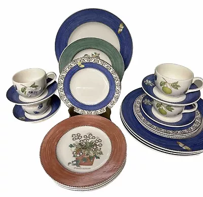 Buy LOT 20 Wedgwood SARAH'S GARDEN Blue Butterfly Plates CUPS SAUCERS SALAD & Bread • 213.46£