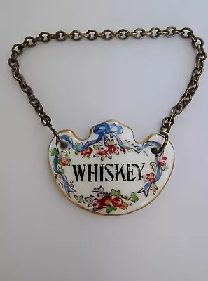 Buy Crown Staffordshire Whiskey Decanter Bone China Porcelain Label Tag Ribbon Bow • 22.99£