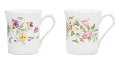 Buy 2 Queen's Fine Bone China Rosina China Floral Mugs • 14£