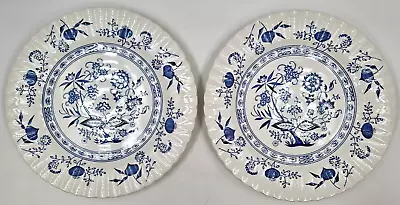 Buy Blue Nordic 10  Dinner Plates Onion J & G Meakin England Ironstone Set Of 2 • 23.83£