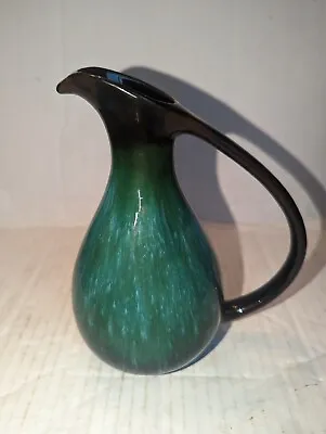 Buy Mid Century Blue Mountain Pottery Canada Turquoise Drip Glaze Pitcher Vase VGC • 10£