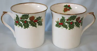 Buy Rosina Queens Vintage Yuletide Mug 3 5/8 , Pair • 16.12£