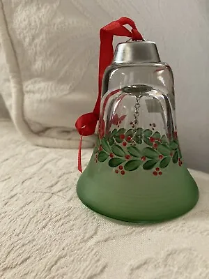 Buy Czech  Glass Vintage Christmas Bell Bauble Hand Painted • 7£