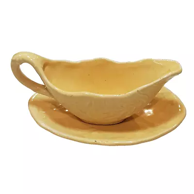 Buy Vintage Carlton Ware Gravy Boat And Saucer Yellow 1940s Cabbage Leaf Pattern • 24.66£