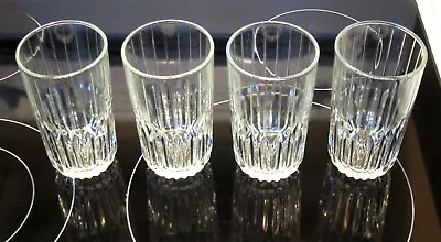 Buy Clear Glass Cooler Tumbler Glasses 16 Oz. Vertical Ribs Lines Lot Of 4 Crystal • 26.85£