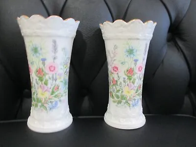 Buy Pair Aynsley Fine China Vases  Wild Tudor  • 15£