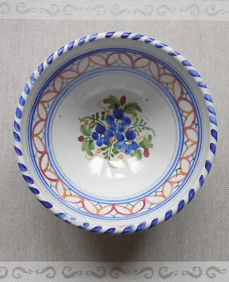 Buy Vintage Hand Painted Vintage Floral Studio Pottery Bowl (Breton Quimper?) • 10£